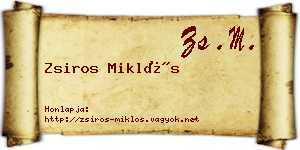 Zsiros Miklós névjegykártya
