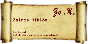 Zsiros Miklós névjegykártya