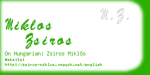 miklos zsiros business card